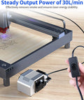 Air Assist Pump Kit For Laser Cutter And Engraver, Adjustable 30 L Per Min Flow, device showing power control in use