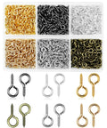 840 Pieces Small Screw Eye Pins For Jewelry Making And Beading Tiny Eye Hooks With Six Colors Mini Eyelet Hooks In Three Sizes