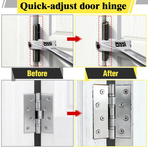 Knuckle Bender With Built In Hinge Pin Remover Heavy Duty Steel Door Hinge Adjustment Tool For Sticking Or Misaligned Doors Universal Fit For Residential Hinges No Fuss Diy Home Repair
