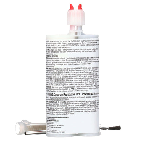 Impact Resistant Structural Adhesive 07333, Two-Part Epoxy for Automotive OEM Repair, rear view of 200 mL cartridge