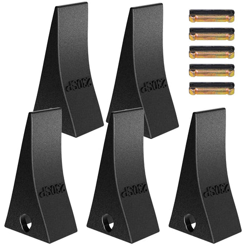 Image of 5 Set 230SP Excavator Bucket Teeth With Pins For Mini Excavator Attachments Skid Steer Backhoe Replacement Kit Built Tough