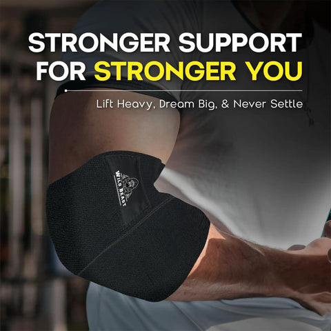 41 Inch Elbow Wraps For Weightlifting For Lifters Pair With Stretchable Breathable Compression Strap