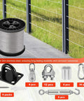 304 Stainless Steel Batting Cage Cable Kit With 5mm Braided Wire And All Hardware For Baseball Softball Net Tension No Fuss