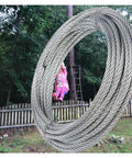 Three Eighth Inch Stainless Steel Aircraft Cable Wire Rope Built Tough For Zipline And Hoist in backyard setup