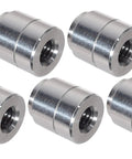 Pack Of Five Slick 3/8-16 Aluminum Weld On Bung Nuts Featuring Snug Female Threads Machined From Solid Billet Aluminum.