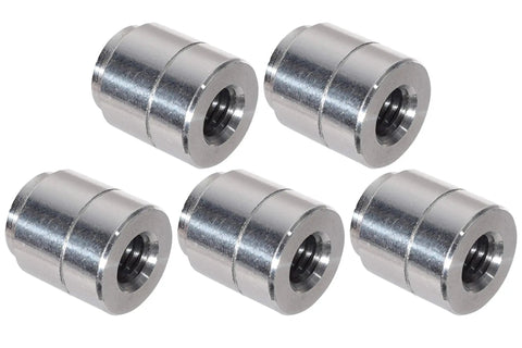 Pack Of Five Slick 3/8-16 Aluminum Weld On Bung Nuts Featuring Snug Female Threads Machined From Solid Billet Aluminum.