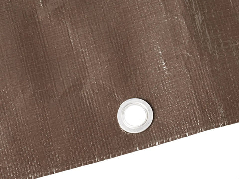 Corner of Multi Purpose Waterproof Poly Tarp Cover For Job Sites And Outdoor Use 12 By 16 Feet 5 Mil Thick with grommet detail
