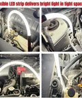 30 Inch Bendable LED Flashlight Stick With Rechargeable Battery High Lumen Mechanic Light illuminating car engine bay.