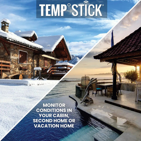 Remote WiFi Temperature And Humidity Sensor With Data Logger No Subscriptions Around The Clock Monitoring; winter cabin and tropical patio.