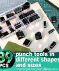 39 piece hole punch tool set for Beast Of A Leather Cutting Press 1.5 Ton With 20x20cm Work Bed Dual Guide Shafts And 39 Piece Hole Punch Tool Set
