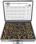 Heavy Duty Grade 8 Flange Bolt And Lock Nut Kit With Yellow Zinc Finish, 420 Piece Organizer Tray open with hardware displayed