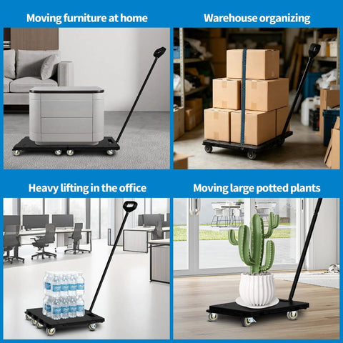 Heavy Duty Furniture Dolly With Removable Pull Handle Move It Easy Back Saver Connectable Moving Dolly Cart In Use