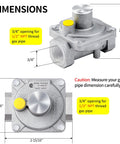 Gas regulator model 7010-5010, 1/2 in NPT inlet, NAT/LPG gas, metal body, for Awoco ranges
