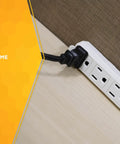 Angled Flat Plug Extension Cord With SlimLine Design And 3 Grounded Outlets, 13 Foot Indoor Power Cord for home and office.