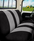 Truck Bench Seat Cover Without Headrest Hole That Fits Most Trucks And Cars, Universal Dutch Velvet Seat Protector, Black And Gray