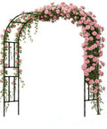 7.9 Foot Metal Garden Arch Trellis For Outdoor Climbing Plants, Large Wedding Ceremony Arbor, Black Garden Archway Decor