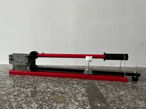 Side view of a DIN Rail Cutter Tool With Guide And 50cm Length Stop For Clean Deburr Free Cuts On 35x7.5x1mm Rails Fast Accurate