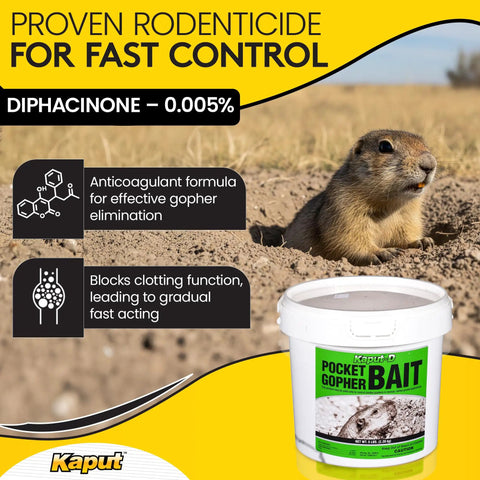 Pocket Gopher Bait Ready To Use Wheat Grains For Real World Rodent Control At Home And On Farms Yard Lawns Turf And Crops Diphacinone Formula For Lawns Turf And Gardens 5 Pounds