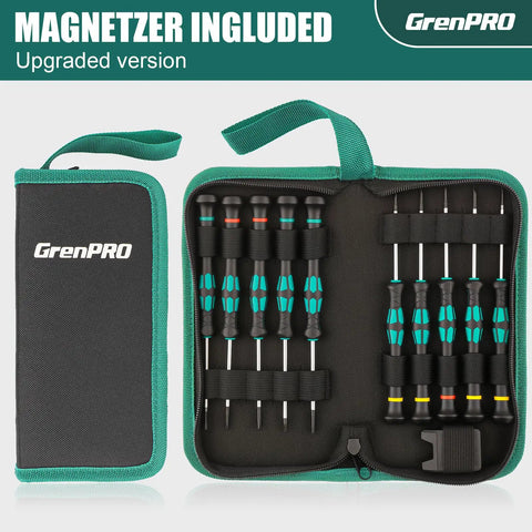 10 Piece Magnetic Precision Screwdriver Set For Eyeglasses Watches Phones Laptops And Computers With Phillips Slotted Torx And Star Bits