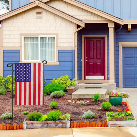 American Garden Flag 12x18 Inches Double Sided Burlap Stars And Stripes Weatherproof Patriotic USA Flag for Outdoor Yard
