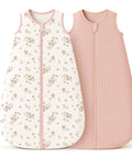 Cozy Muslin Baby Sleep Sack 6 to 12 Months 0.8 TOG Two Pack Wearable Cotton Blanket With Two Way Zipper Snug Breathable Sleeping Sack