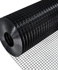 Killer Outdoor Vinyl Coated Hardware Cloth Quarter Inch Grid X 48 Width By 50 Roll 23 Gauge Anti Rust Wire Mesh roll with black grid.