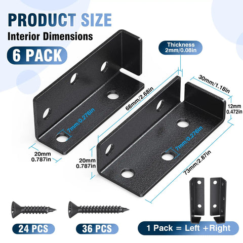 Beefy Heavy Duty Metal Deck Railing Bracket Connector For Vinyl Fence Panels To Posts Adjustable Mount detail dimensions