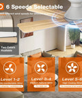 Top Shelf 42 Inch White Low Profile Ceiling Fan With Bright Led Light And Ridiculously Quiet Remote showing 6 selectable wind speeds.