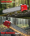 Gas Powered Pole Saw With 16 Ft Reach No Ladder Needed 3.5 HP 48cc Engine 11.8 Inch Bar Pro Chainsaw lubrication and cutting