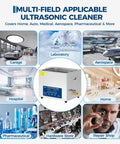 Serious Muscle 10 Liter Ultrasonic Cleaner Featuring 40khz Frequency Built In Digital Timer And Heater Crushes Stubborn Grime On Lab Gear Jewelry Dentures And Tough Industrial Parts For A Damn Fine Spotless Shine Everyday in various settings