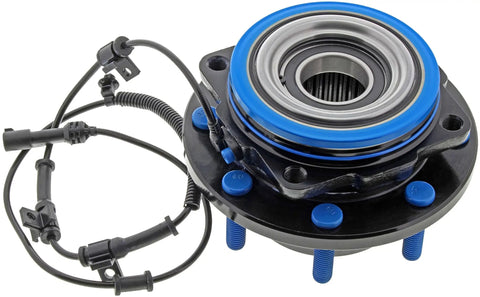 Front Wheel Bearing And Hub Assembly For 2005 To 2010 Ford F250 F350 Super Duty Four Wheel Drive with blue seal and wiring.