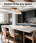 milaruoro Pendant Light with Bamboo and Linen Shade, Black Hanging Light Fixture for Kitchen Island in modern dining room