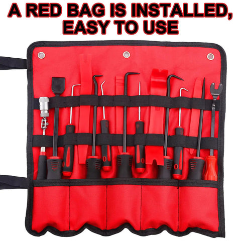 Pro Grade Carbon Steel 15 Piece Precision Pick And Hook Set With Scraper And Magnetic Telescoping Tool Kit For Automotive Electronics Hoses Gaskets Trim Removal And Go To Hand Tools