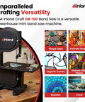 Stained Glass Band Table Cutter Kit Pro Grade With Diamond Blade Band For Lapidary And Coral Work, shown with crafts.