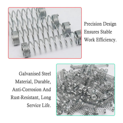 Close-up of galvanized steel springs for 100 Piece Ballpoint Pen Spring Kit 0.4mm Wire Diameter 4mm Outer Diameter 18mm Length Galvanized Steel