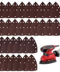 60 Piece Sander Replacement Pads With Hook And Loop Sandpaper Sheets 60 80 120 240 Grit Mix For Mouse Detail Sanders displayed with sander.