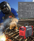 Worker using Beast Dual Voltage 140A Digital Stick Welder With 110 220V IGBT Inverter Arc Welder Portable MMA Welding Machine