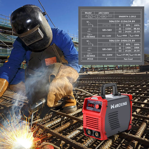 Worker using Beast Dual Voltage 140A Digital Stick Welder With 110 220V IGBT Inverter Arc Welder Portable MMA Welding Machine