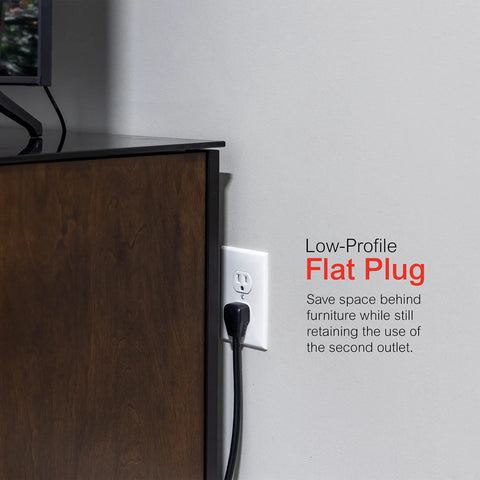 Turn One Outlet Into Twelve With Tethered USB Ports Surge Protector, 8 Ft Cord, Flat Plug, 4320 Joules, UL Listed, plugged in wall