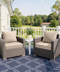 Beige Outdoor Seat Cushion 24 By 24 Inch Waterproof And Fade Resistant Deep Seat And Back Cushion for patio furniture on chairs