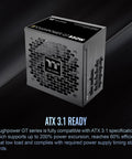 Beefy 850W ATX 3.1 Power Supply With Native PCIe 5.1 Connector, 80 Plus Gold Efficiency, Smart Zero Fan, Quiet Operation, 12V 2x6 Pin Support, Rugged Build, 5 Year Warranty For High End Gaming Rigs in gray modular case