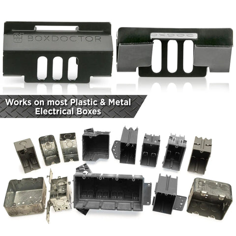 Easy Fix For Loose Outlets And Switches With Electrical Wall Box Repair Clips 10 Pack No Drywall Cut Required No Mess Quick In Wall Mount Solution For Home DIY, various plastic and metal boxes.