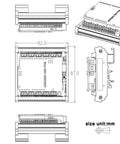 Din Rail Mount Pinout Breakout Terminal Block Module For UNO R3 Builds With 3.81mm Pitch Screw Terminal 26-16AWG Wire Range 5mm Strip M2 Slotted Screw For Easy Industrial Control Wiring, dimensioned CAD drawing