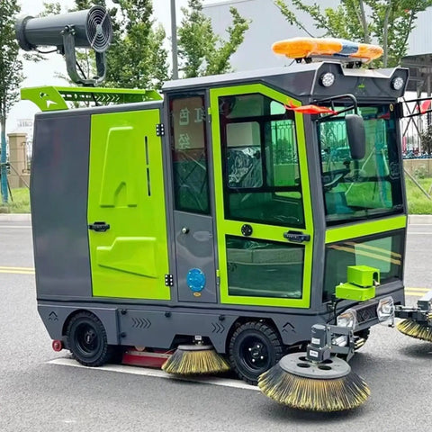 Heavy Duty Ride On Industrial Sweeper Machine For Warehouses And Factories Automatic Commercial Floor Cleaning Equipment For Large Facility Maintenance And Fleet Grounds Upkeep