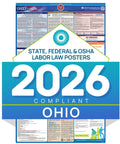 Ohio Labor Law Poster 2026 Laminated Waterproof 26 X 39.5 Inch State And Federal Workplace Notices For compliance