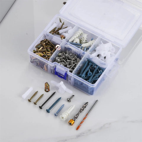 Multi Purpose Wall Anchor Kit 367 Piece Set For Drywall Wood Concrete Brick Hollow Walls Includes Screws And Anchors in case