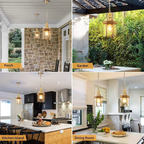 Outdoor Brass Hanging Light Fixtures Built to Last Weatherproof Pendant Lighting for Exterior Ceiling Porch Garden Entryway