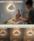 Cloud Night Light For Nursery With Dimmable And Rechargeable Design, Kid Friendly Wall Lamp For Bedtime Routines with baby and parent in nursery