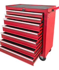 Seven Drawer Rolling Tool Chest With Lockable Metal Cabinet On Wheels For Garage Workshop And Warehouse Use Built Tough Heavy Duty Tool Storage Cabinet With Large Capacity Drawers Top Work Surface And Secure Lock System.