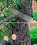 6 Inch Pull Saw For Woodworking With Double Edge Blade 17 11 TPI cutting tree branch, demonstrated use